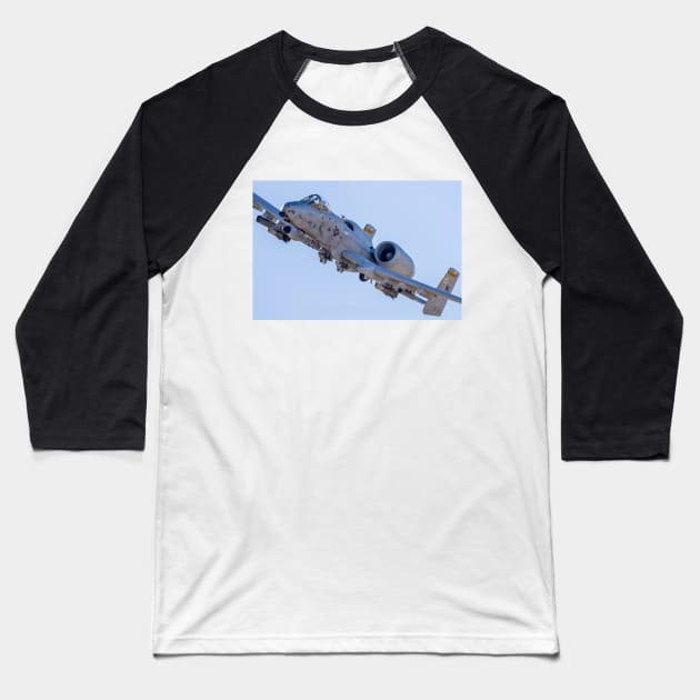 A-10 Warthog Flyover Baseball T-Shirt by acefox1